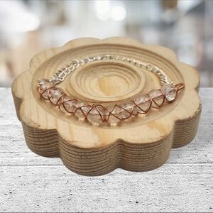 Handmade Wire-wrapped Adjustable Clear Beaded Bracelet